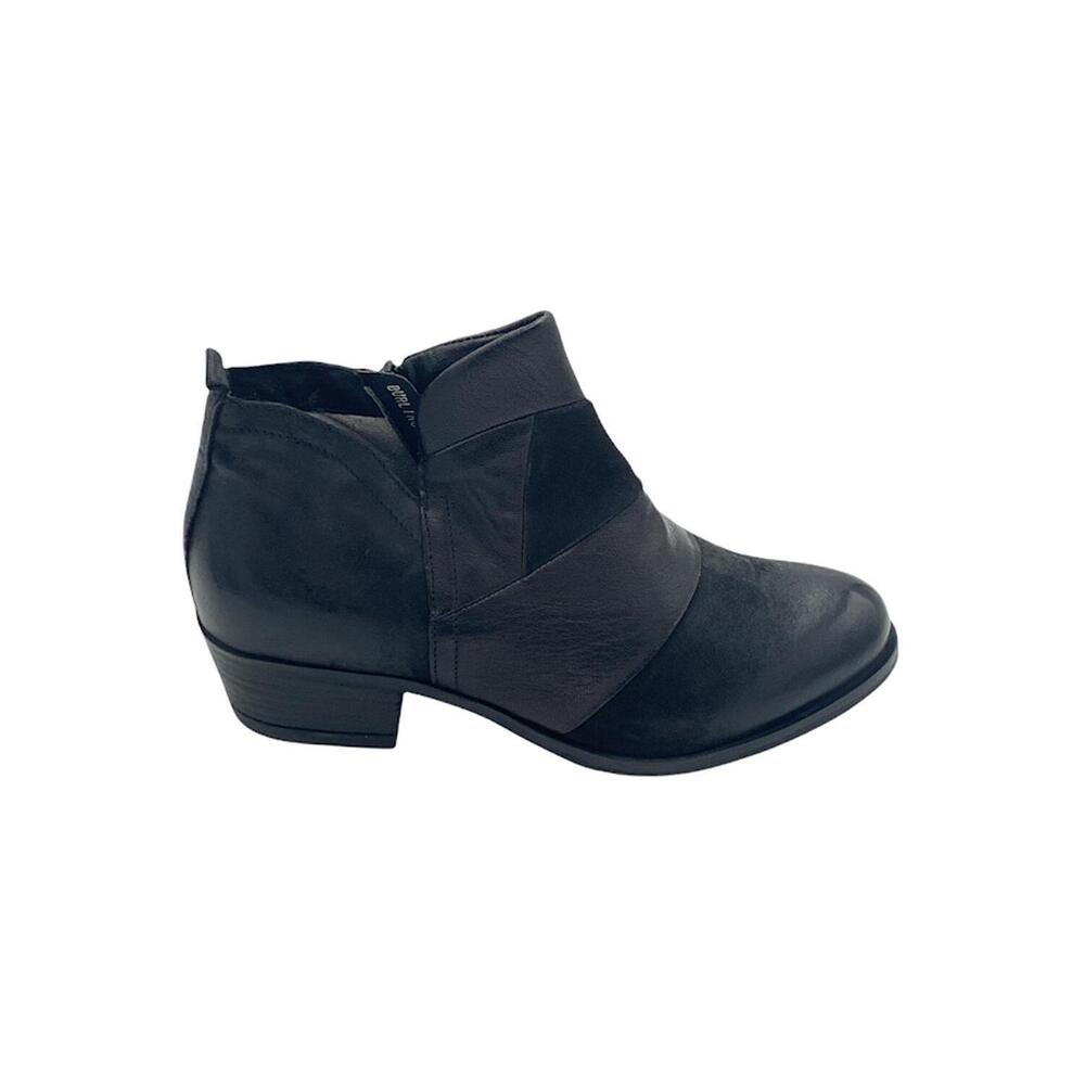 Miz Mooz Leather Cut-Out Ankle Boots Burlington Black - Wide